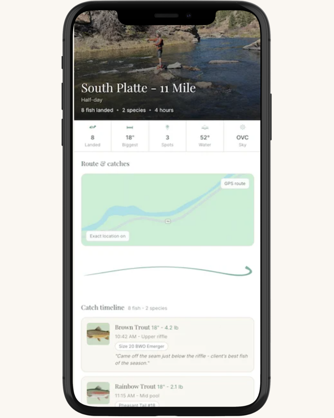 Sample Field Report shown on a phone